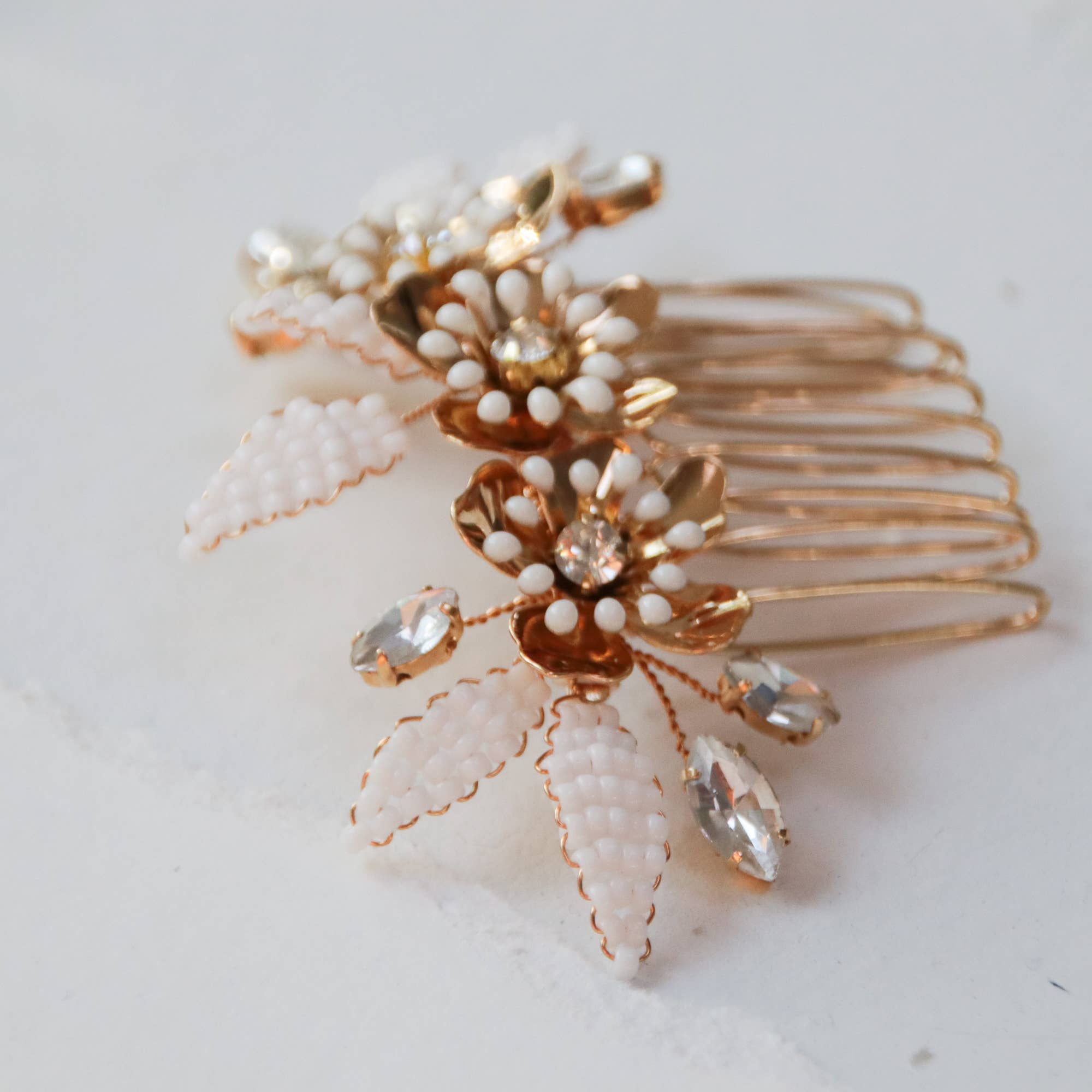 Gold Floral Hair Comb