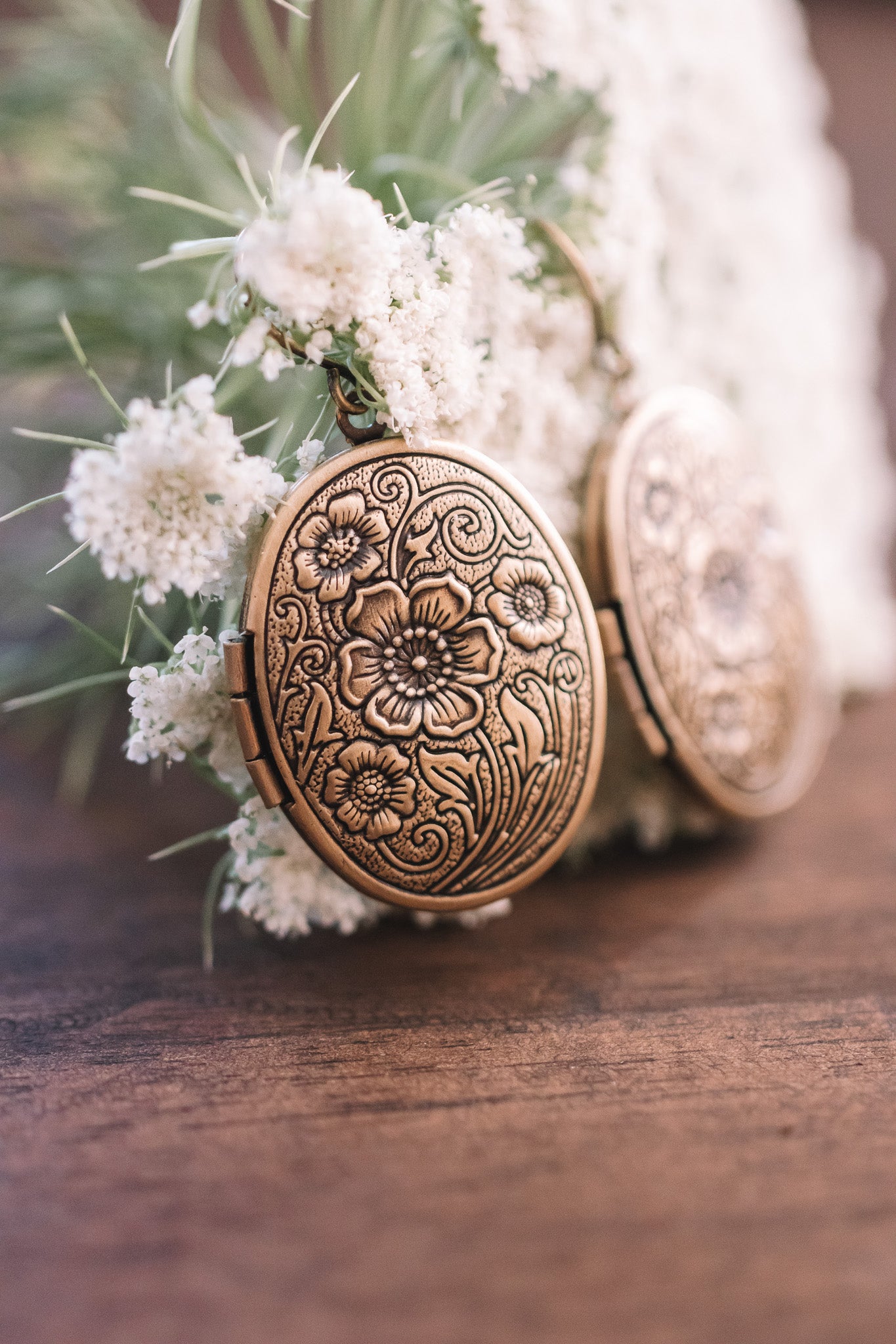 Statement Floral Locket Earrings
