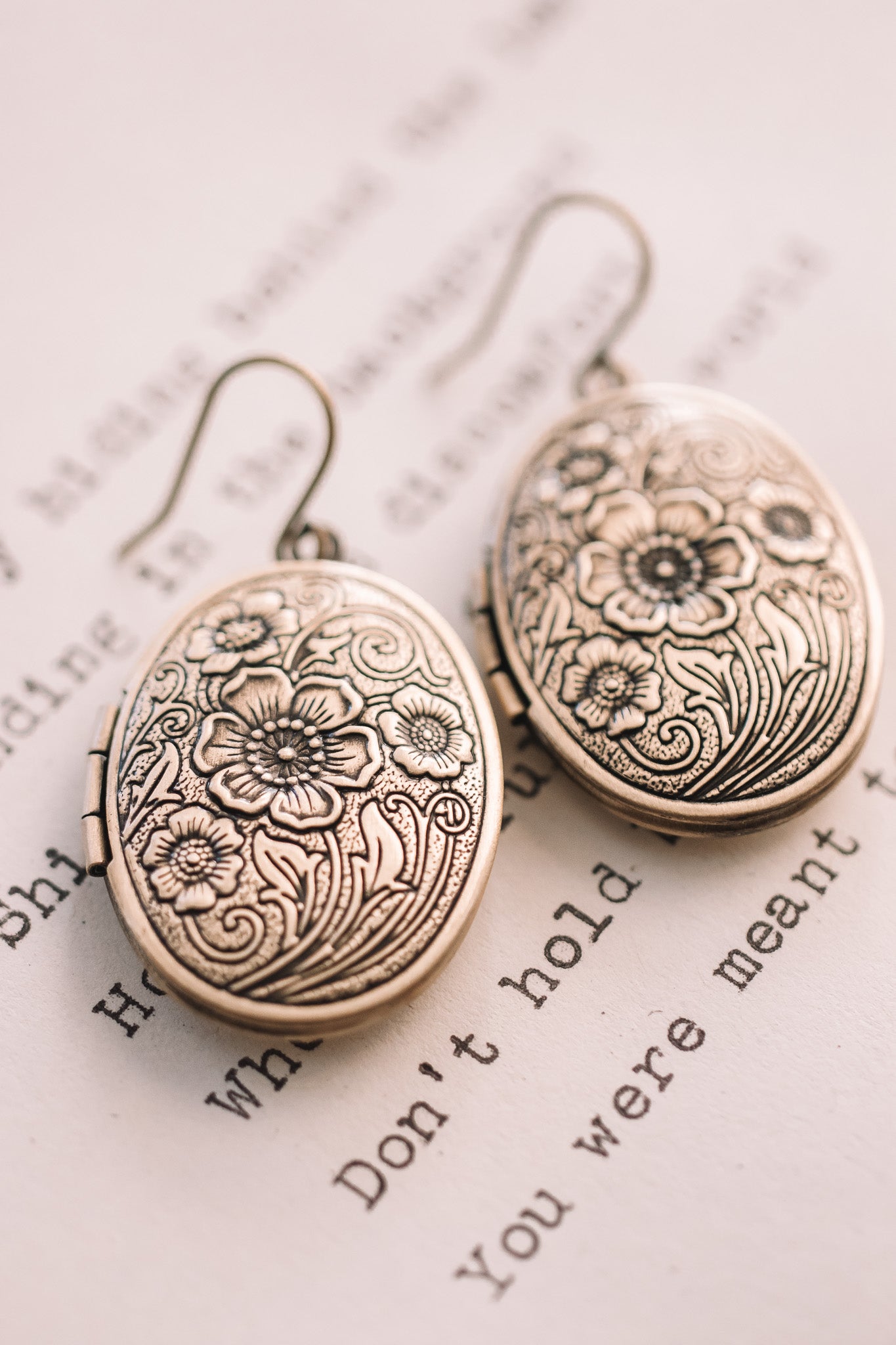 Statement Floral Locket Earrings