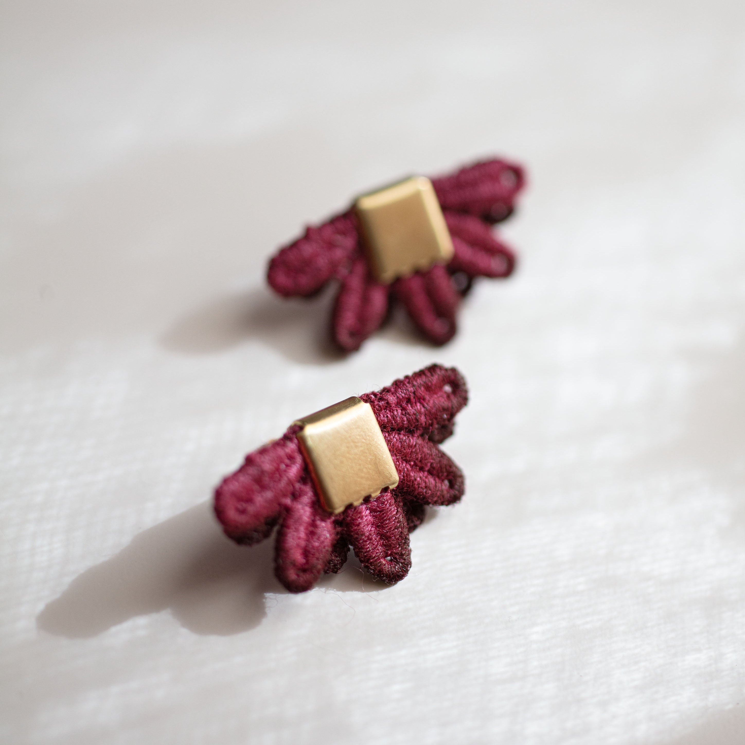 Larrea Earrings: Burgundy