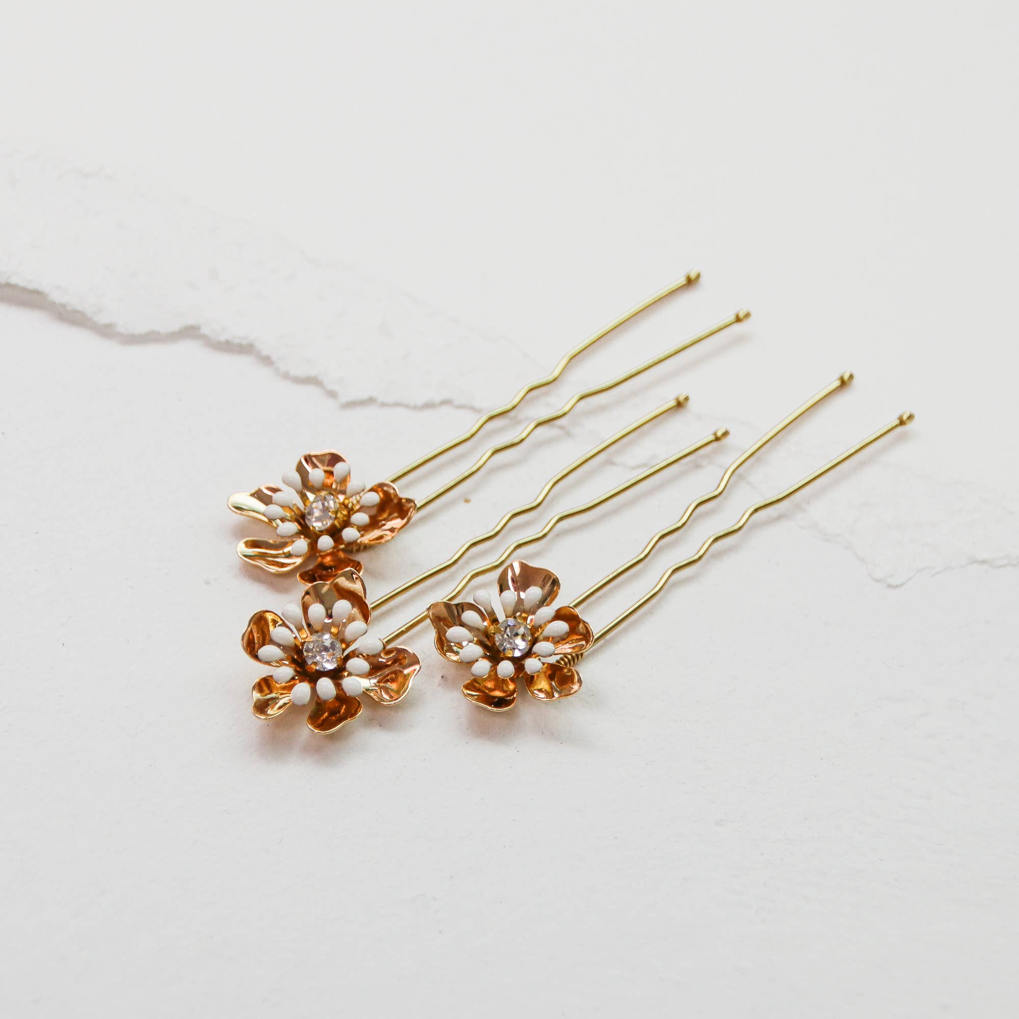 Gold Floral Hair Pins