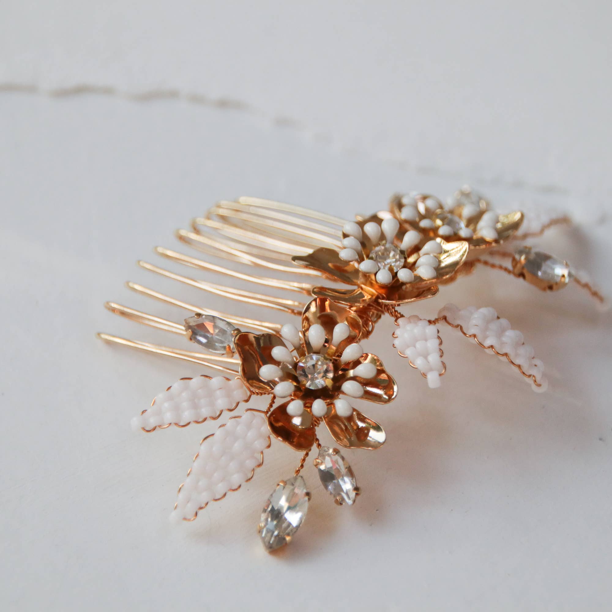 Gold Floral Hair Comb
