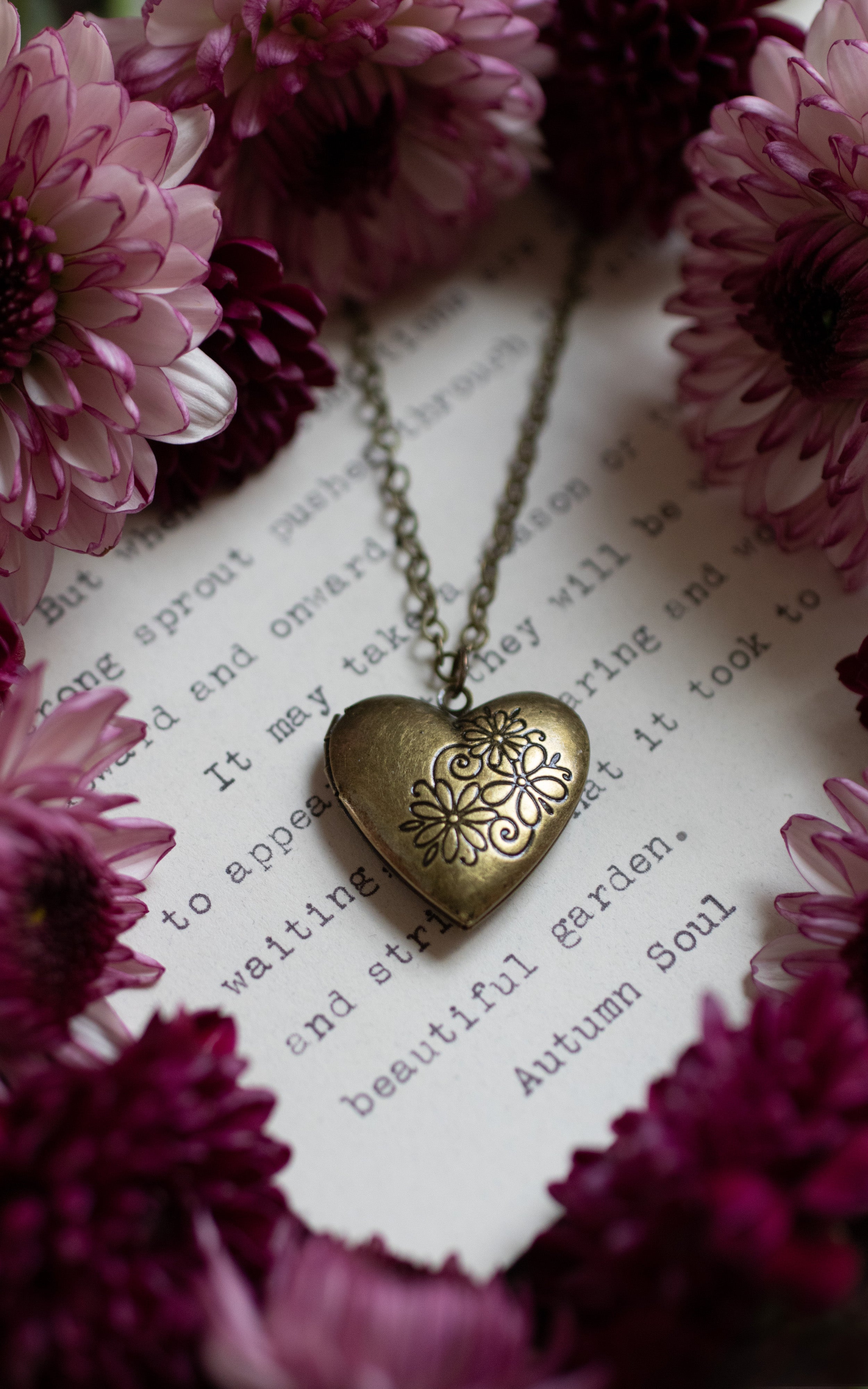 daisyheartlocketneckalce