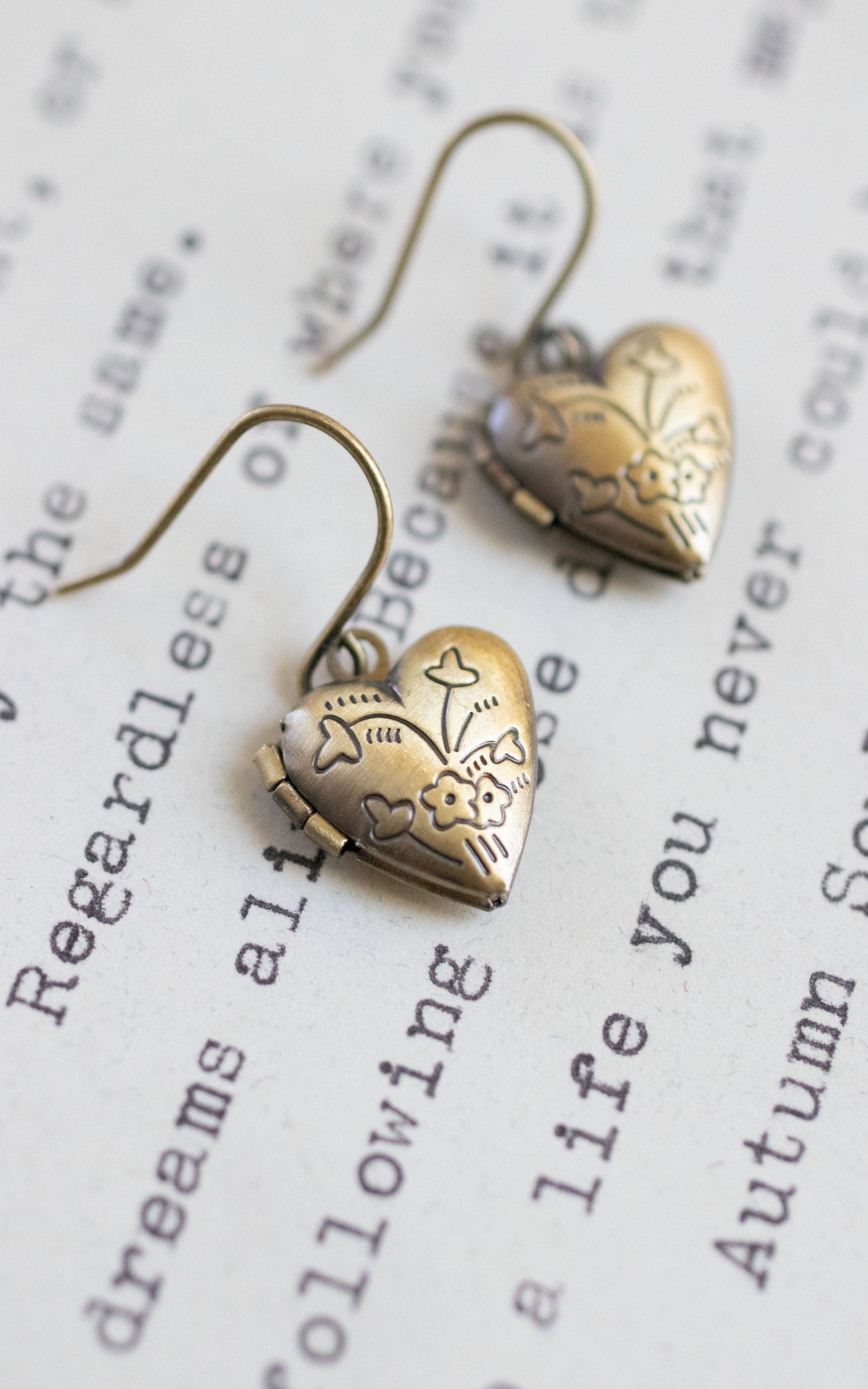 Mini Heart Locket Earrings