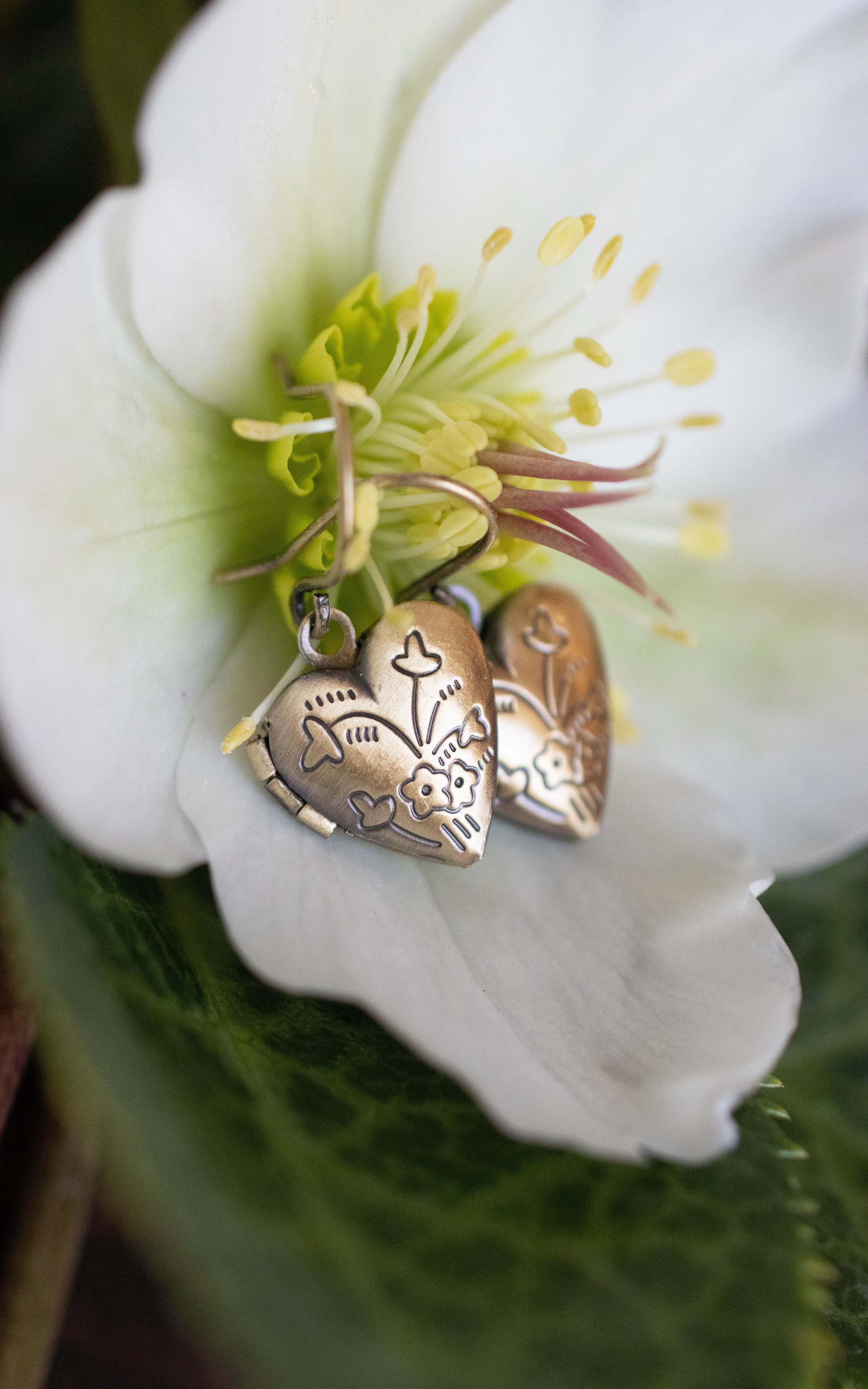 Mini Heart Locket Earrings